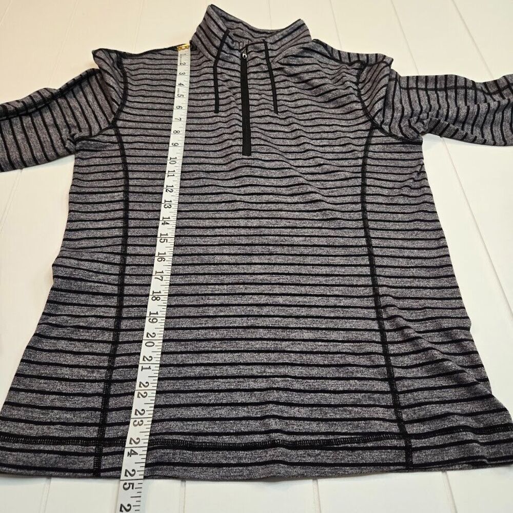 Lululemon Men's Size S Sweat Session 1/2 Zip Long‎ Sleeve Pullover Black Stripe - Picture 7 of 7